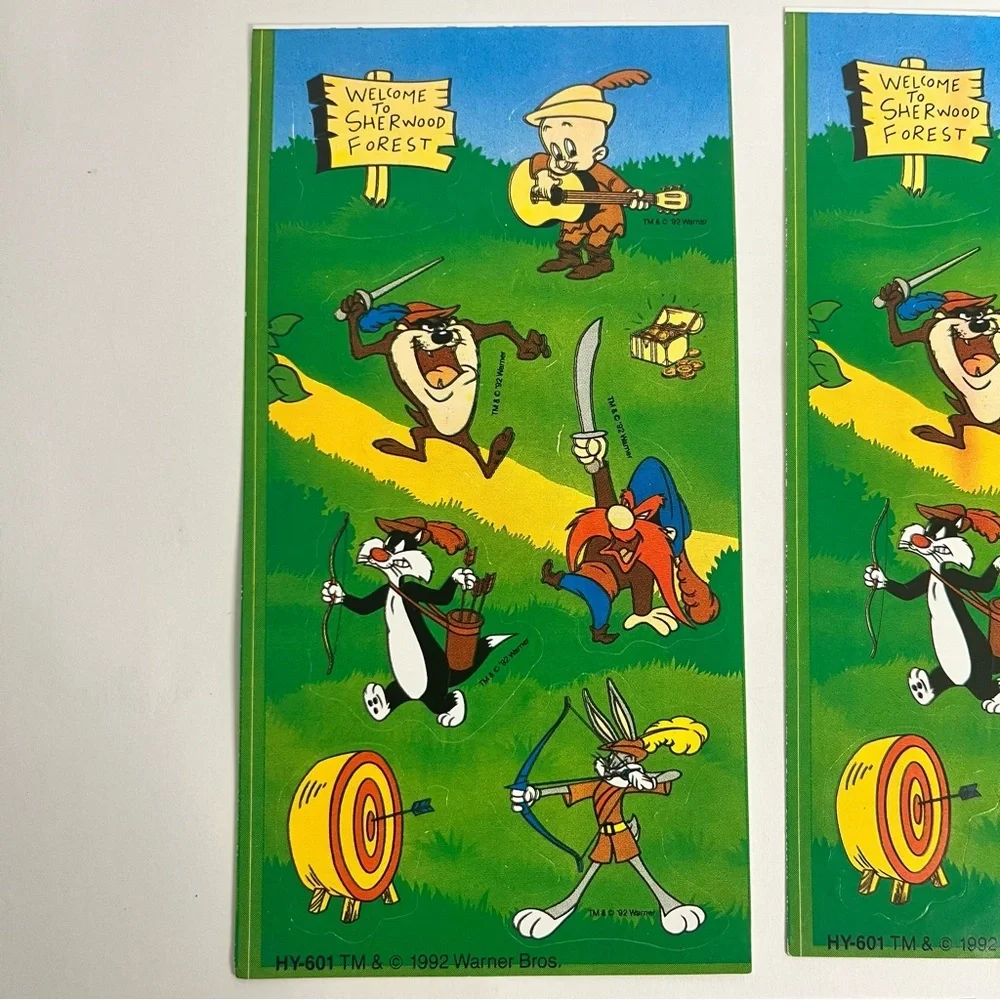 vintage‎ 1992 looney tunes stickers sherwood forest junk journal scrapbook
